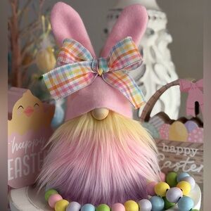 🐰Easter Bunny Gnome, Easter Tier Tray Decor, Pink Bunny Gnome